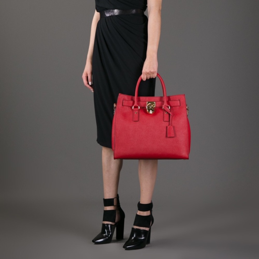 Michael kors red large hamilton bag